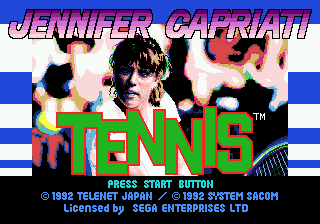 Jennifer Capriati Tennis (USA) Title Screen